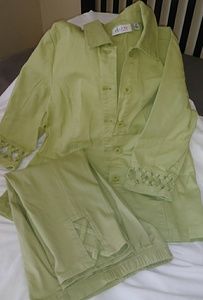 2 Piece Olive Green 3/4 Jacket & Capris